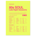 80s synth soul music print in acid yellow inspired by late-night electronic soul and smooth club sounds