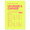 90s US house and garage music print in acid yellow celebrating soulful house and garage club culture