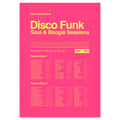 Disco funk and soul music print in electric pink inspired by classic boogie, funk, and soulful dance floor grooves