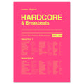 UK hardcore breakbeats early rave music print in electric pink celebrating high-energy rave and breakbeat sounds